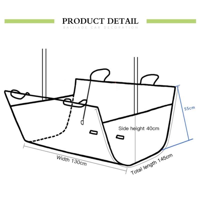 130x145x40cm Car Waterproof Dirt-proof Thickened Rear Seat Pet Mat