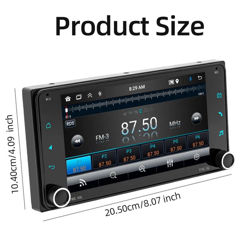 For Toyota Corolla Cars 7 Inch 2.5D Screen Android Navigation Bluetooth FM Radio(1+32G)