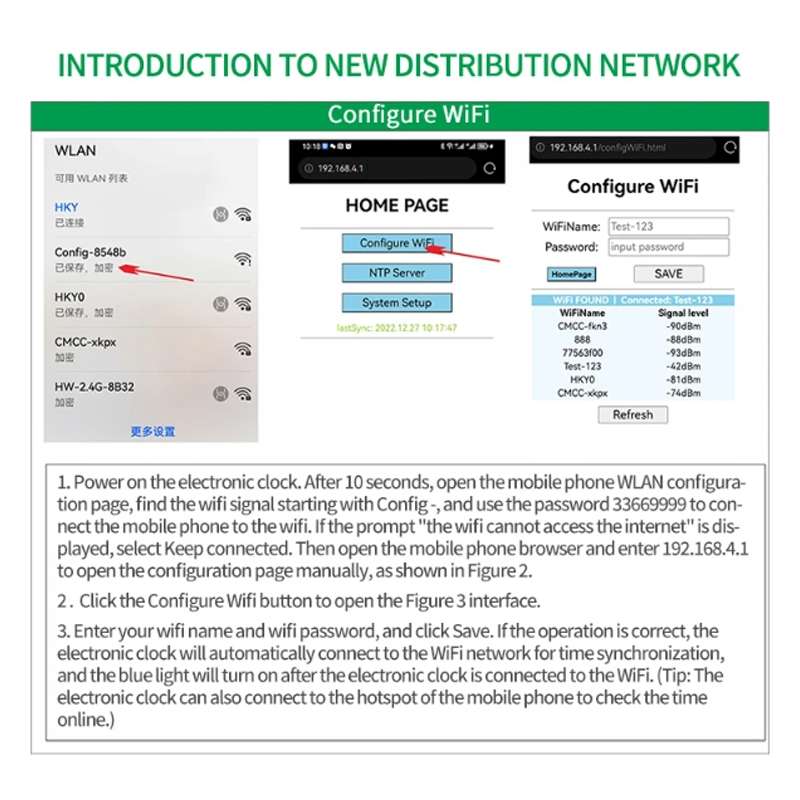 Online Version USB Electronic Clock Wireless WIFI Automatic Time Clock Module(Random Color Delivery)