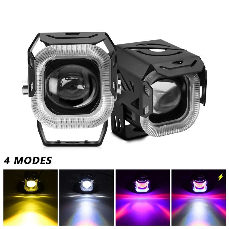 Motorcycle Vehicle Multi-Mode Spotlight Angel Eye Aperture LED Spotlight(M13 1pair)