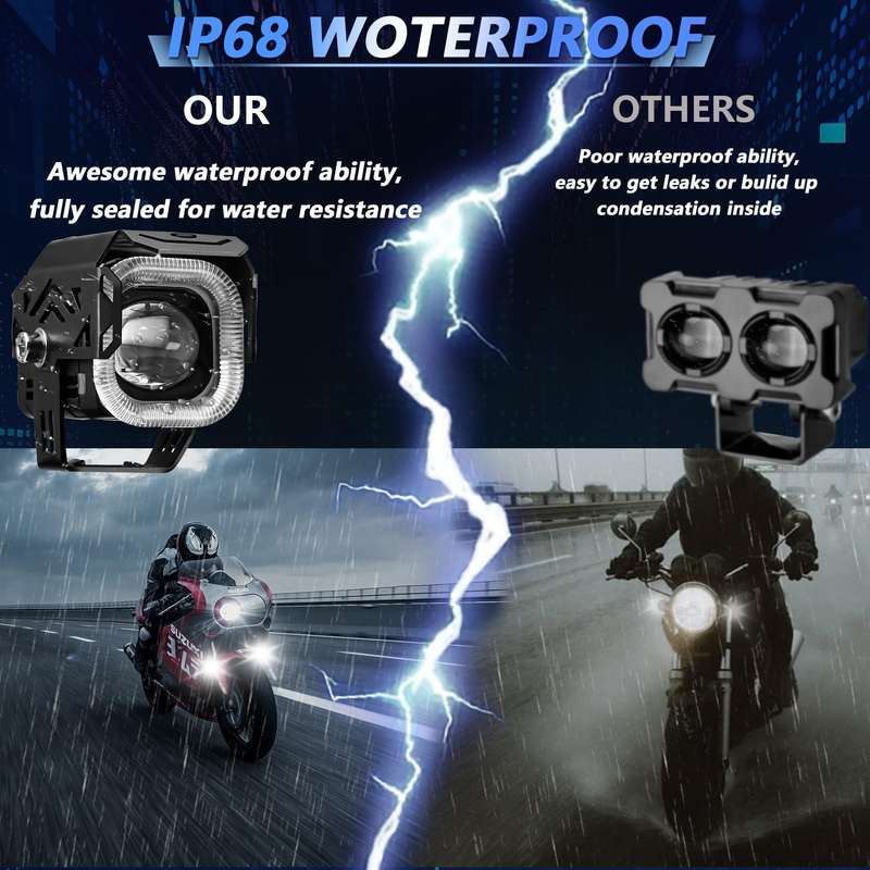 Motorcycle Vehicle Multi-Mode Spotlight Angel Eye Aperture LED Spotlight(M13 1pair)