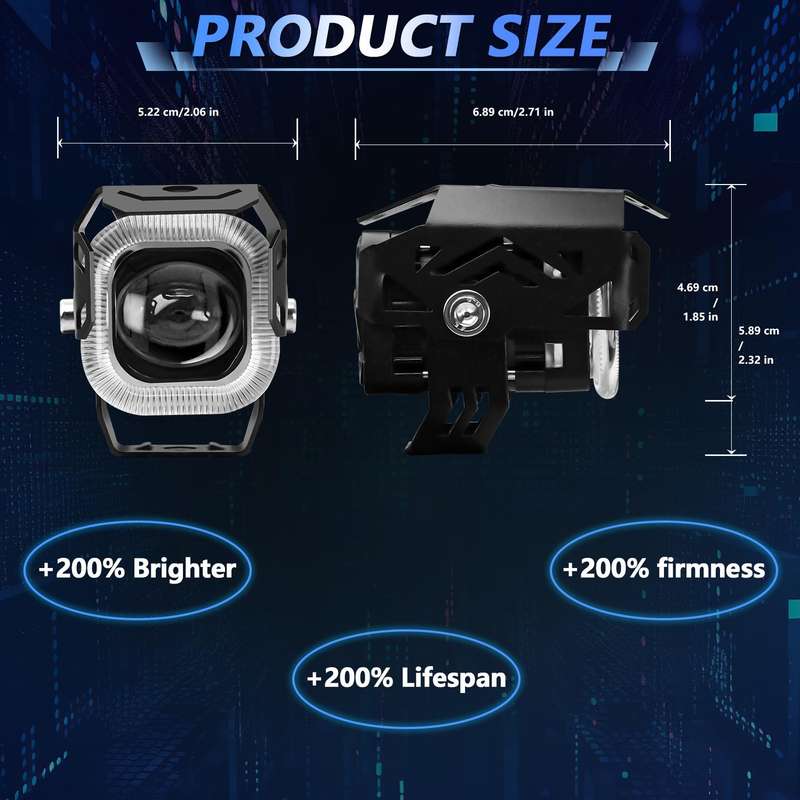 Motorcycle Vehicle Multi-Mode Spotlight Angel Eye Aperture LED Spotlight(M13 1pair)