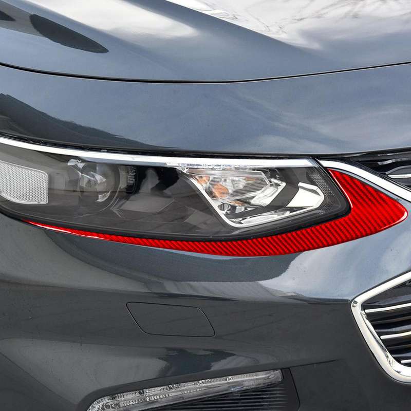 For Chevrolet Malibu 2016-2024 2pcs /Set Left-hand Drive Headlight Eyebrow Sticker(Red)