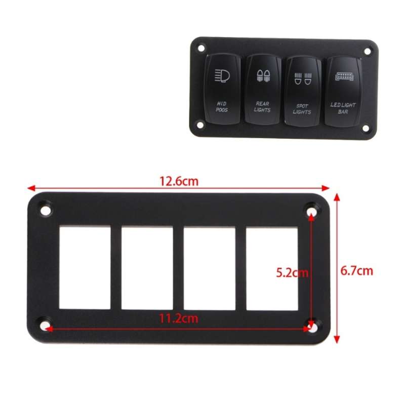 Road Aluminum Rocker Switch Panel Housing Bracket for Narva Type Boats Automotive Switch Parts, Spec