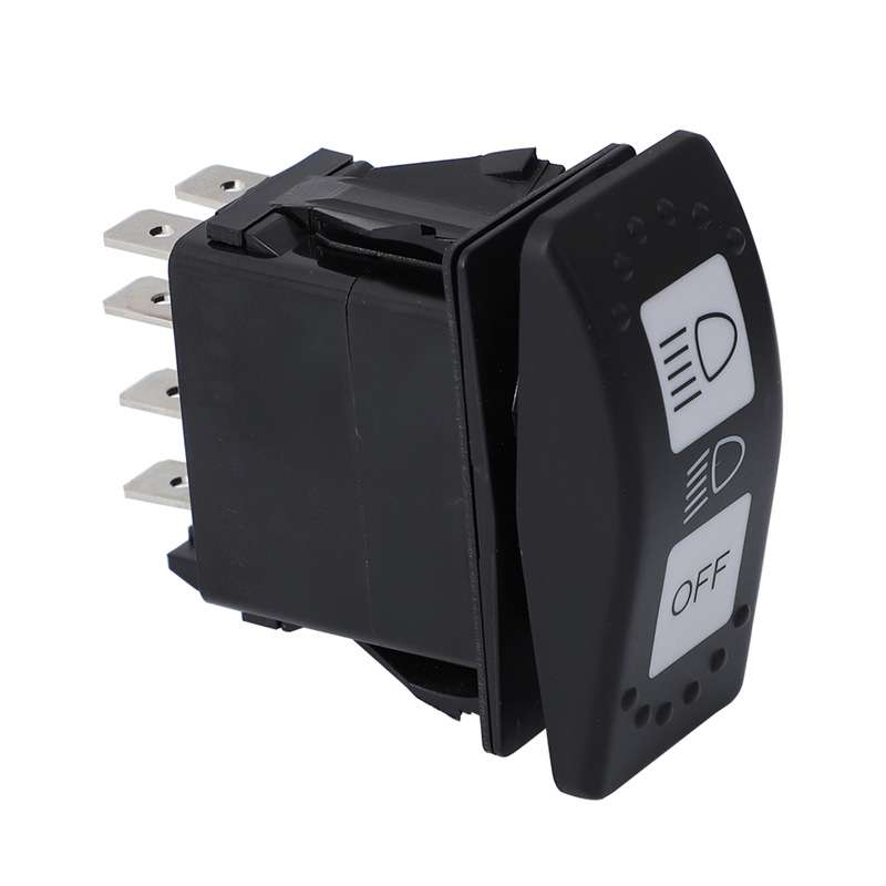 12V Car Modified Far Near Light Self-Locking Waterproof Switch(Black)