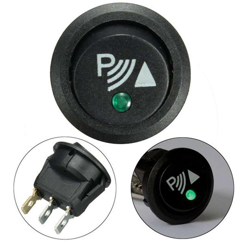 2pcs KCD1-102N Round 3Pin Rocker Switch LED Light 12V Car Modification Reverse Sensor Switch