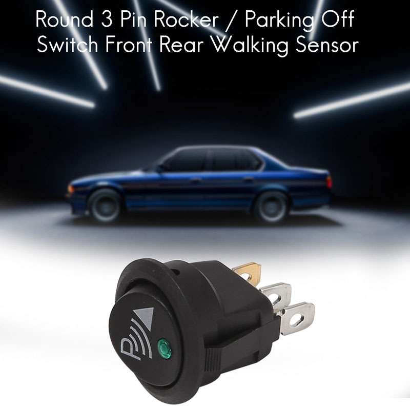 2pcs KCD1-102N Round 3Pin Rocker Switch LED Light 12V Car Modification Reverse Sensor Switch