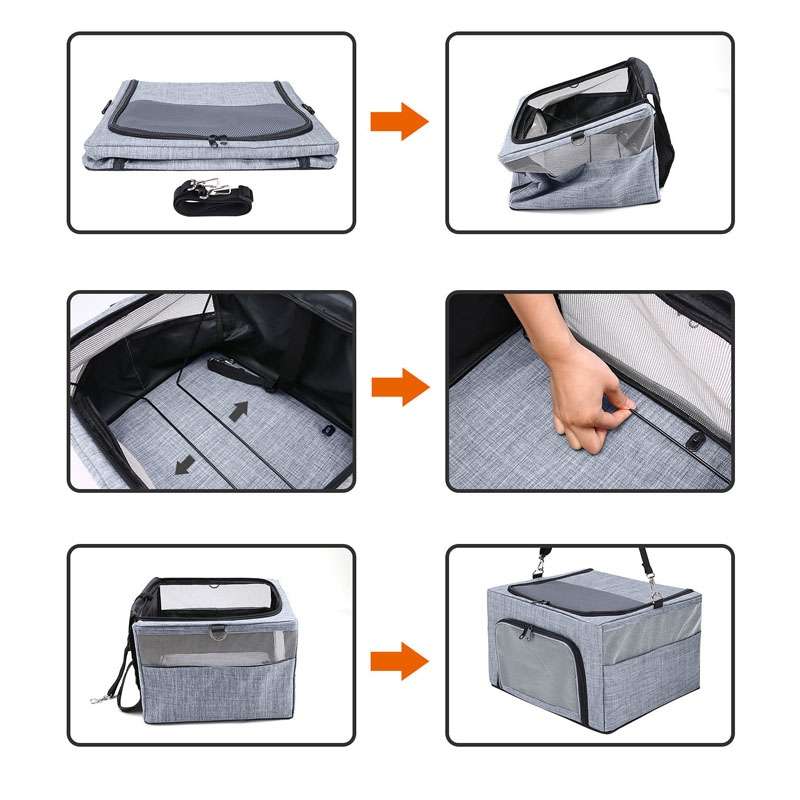 Car Pet Kennel Bag Foldable Storage Dog Passenger Basket, Model: Conventional(Gray)