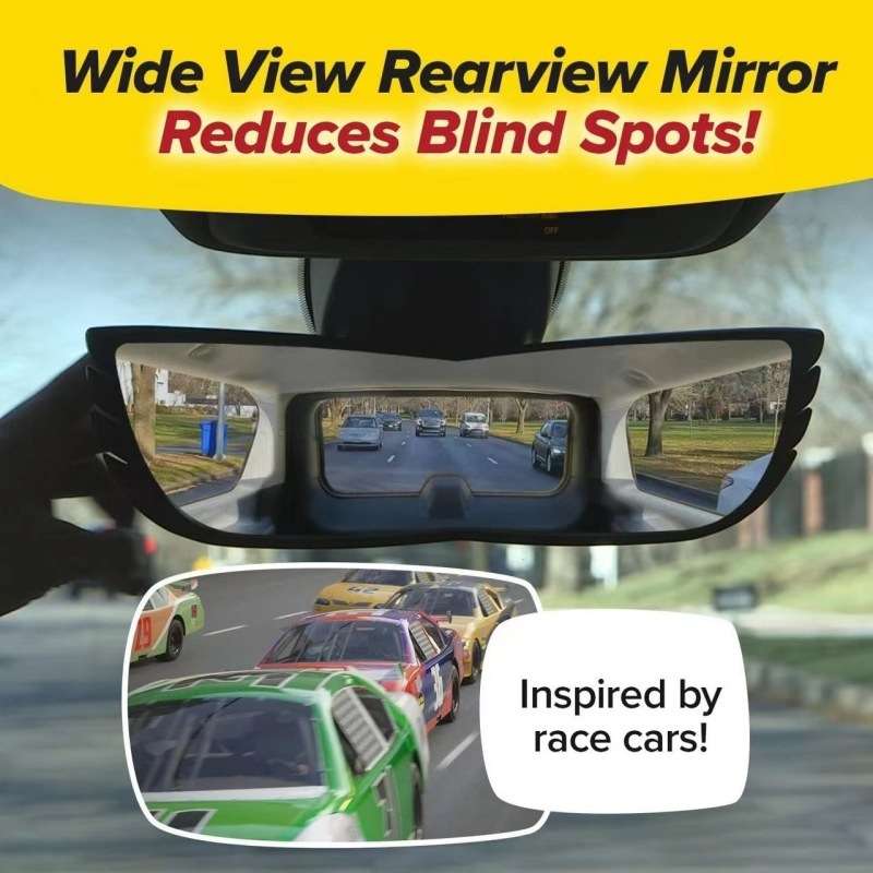 Wide-Angle Rearview Mirror Reduce Blind Spots Fits Most Cars SUVs