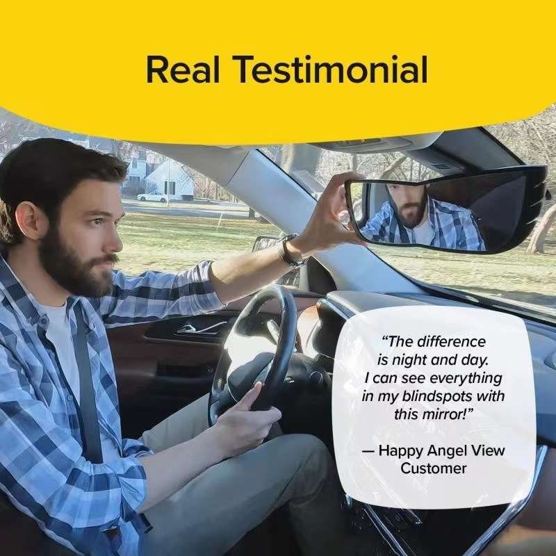 Wide-Angle Rearview Mirror Reduce Blind Spots Fits Most Cars SUVs