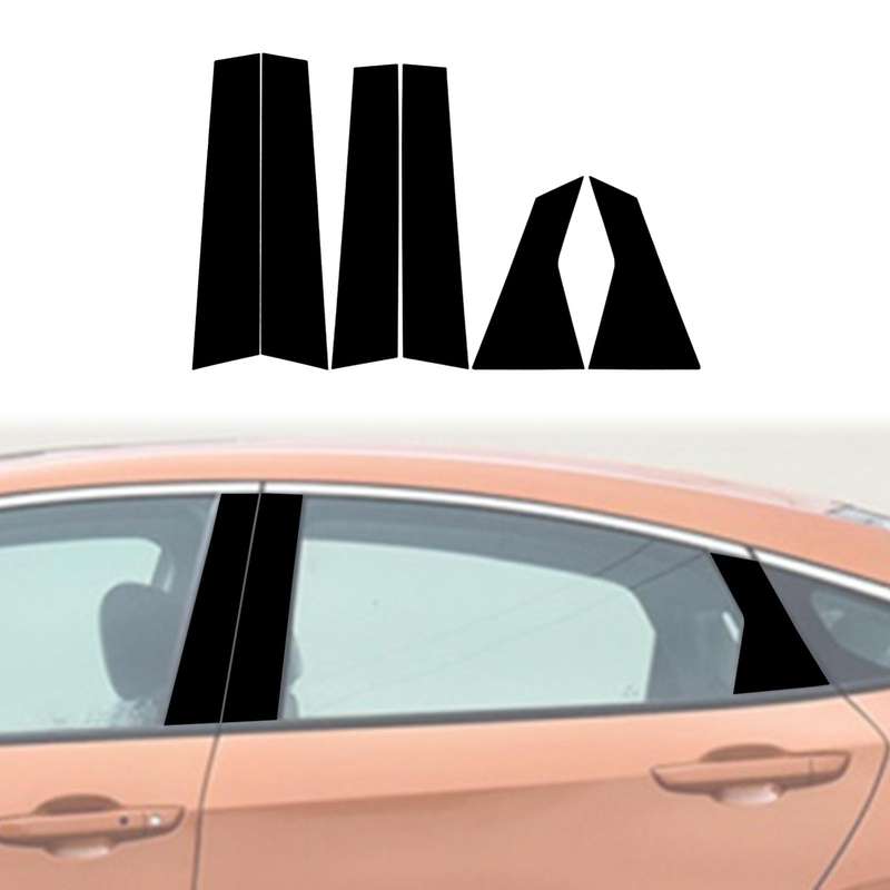 For 2016-2019 Honda Civic 6pcs /Set Universal B-Pillar Decorative Sticker For Left And Right Drive(B