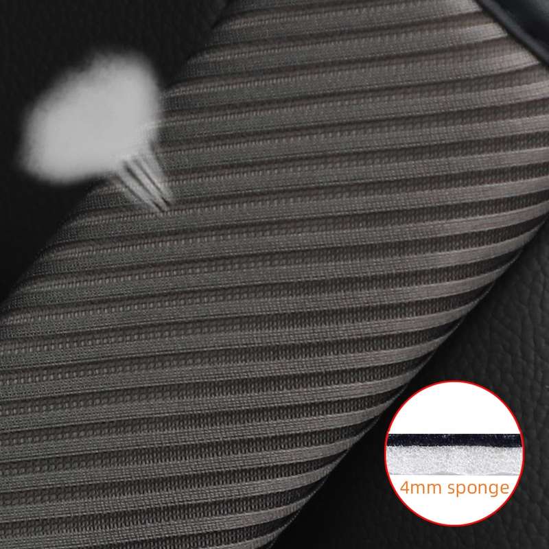 3D Striped Mesh Car Seat Belt Cover Shoulder Pads(Gray)