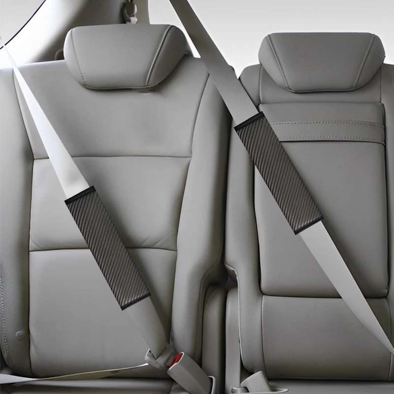 3D Striped Mesh Car Seat Belt Cover Shoulder Pads(Pink)
