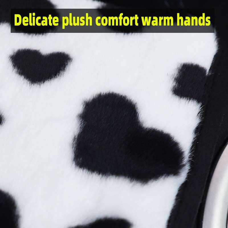 Plush Heart Pattern Car Center Console Cover Mat 32x19cm(Black)