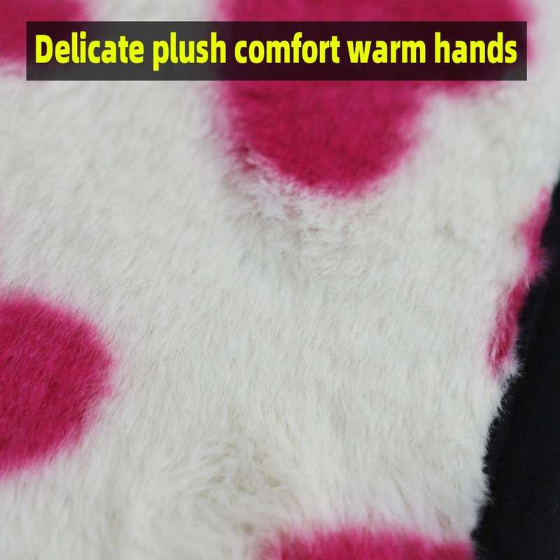 Plush Heart Pattern Car Center Console Cover Mat 32x19cm(Rose Red)