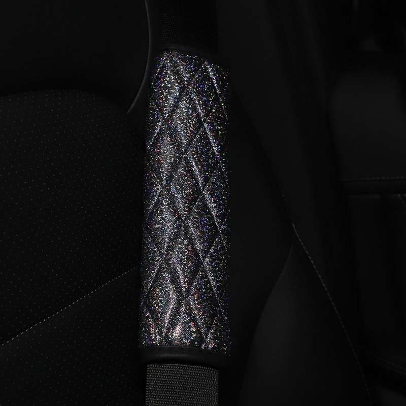 Glitter Car Seat Belt Cover Shoulder Pads Car Accessories 6.5x23cm(Pink)