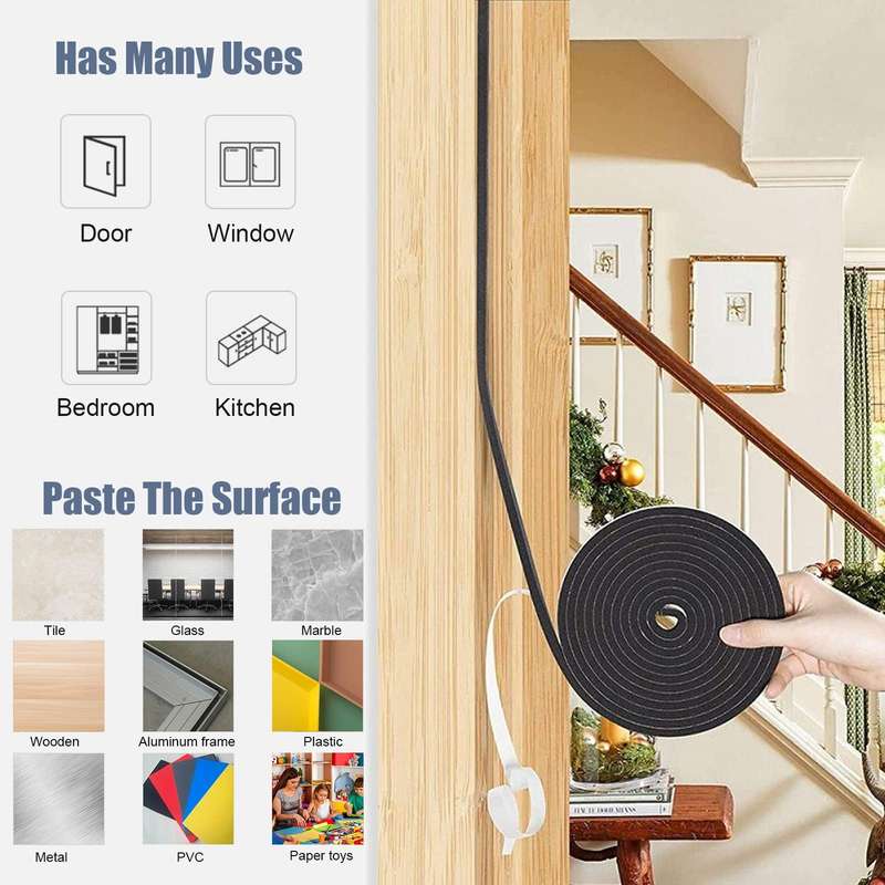 2m /Roll 2cm Width 5mm Thickness Foam Strips With Adhesive High Density Foam Closed Cell Tape Seal