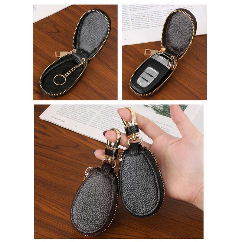 Universal Large Capacity Car Multifunctional Leather Key Storage Bag(Coffee)