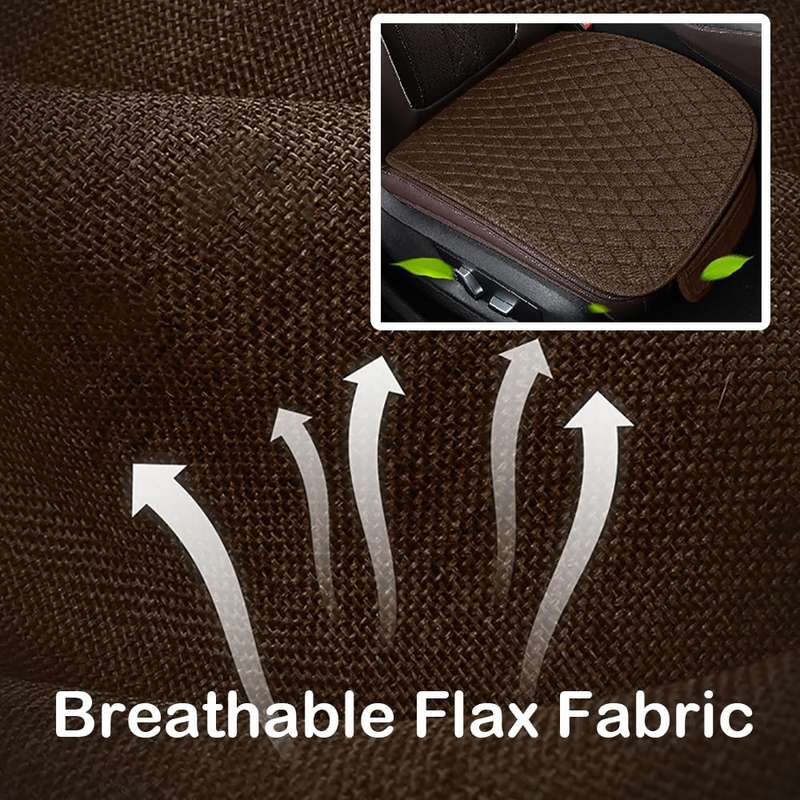 Non-Slip Rhombus Imitation Linen Car Seat Cushion, Color: Black Back Row