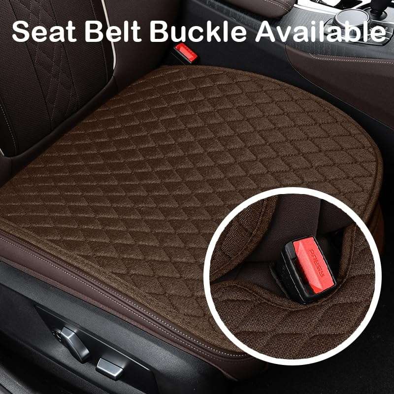Non-Slip Rhombus Imitation Linen Car Seat Cushion, Color: Black Back Row