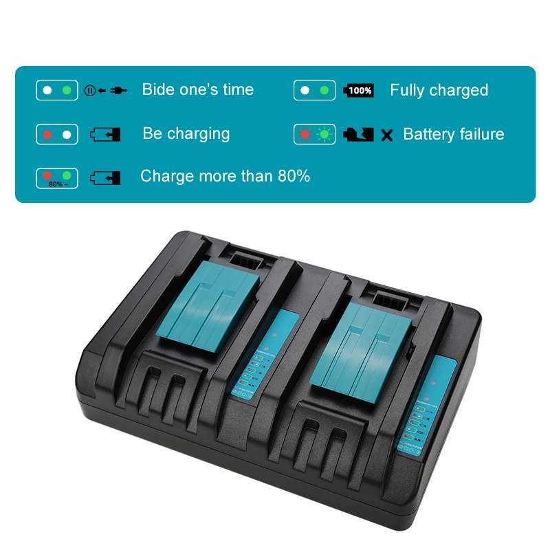 For Makita DC18RC 14.4-18V Lithium Battery Dual Charger, Specification: US Plug