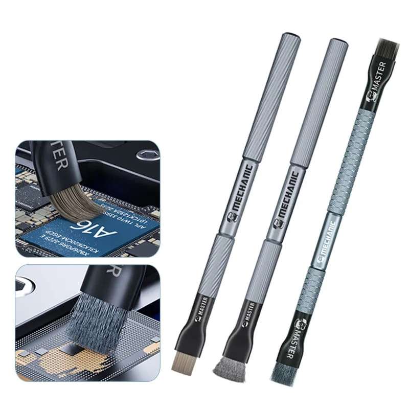 MECHANIC Cell Phone Motherboard Chip Degumming Brush PCB De-Tin Cleaning Cylinder Long Handle Brush,