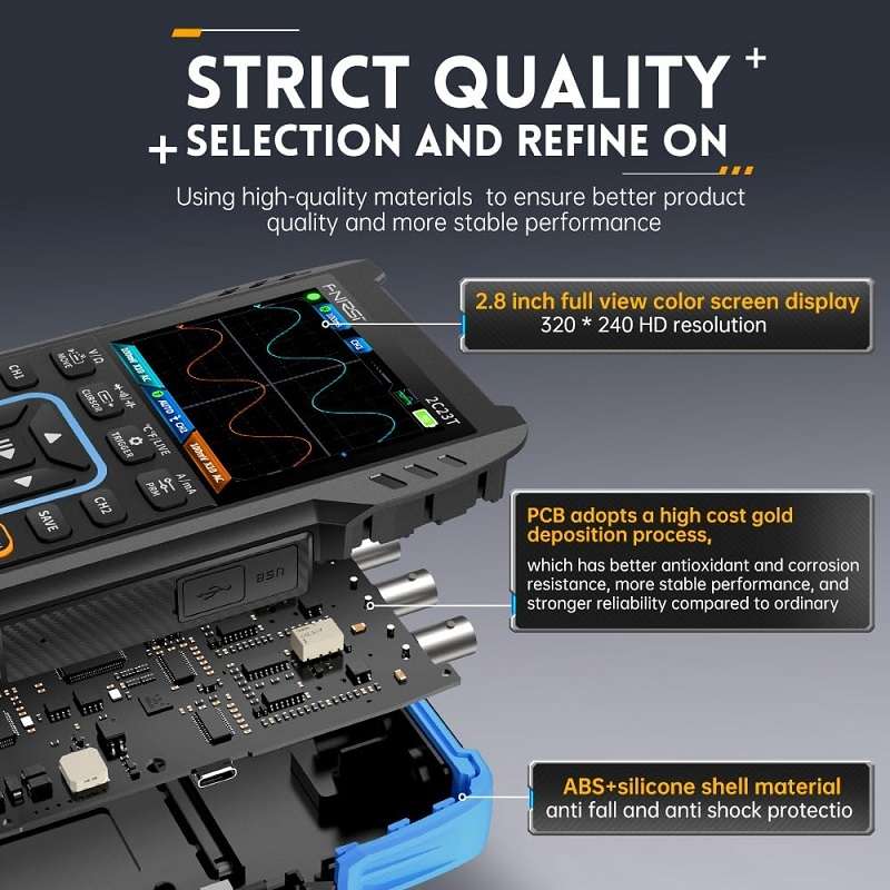 FNIRSI 3 In 1 Handheld Digital Oscilloscope Dual-Channel Multimeter, Specification: Upgrade