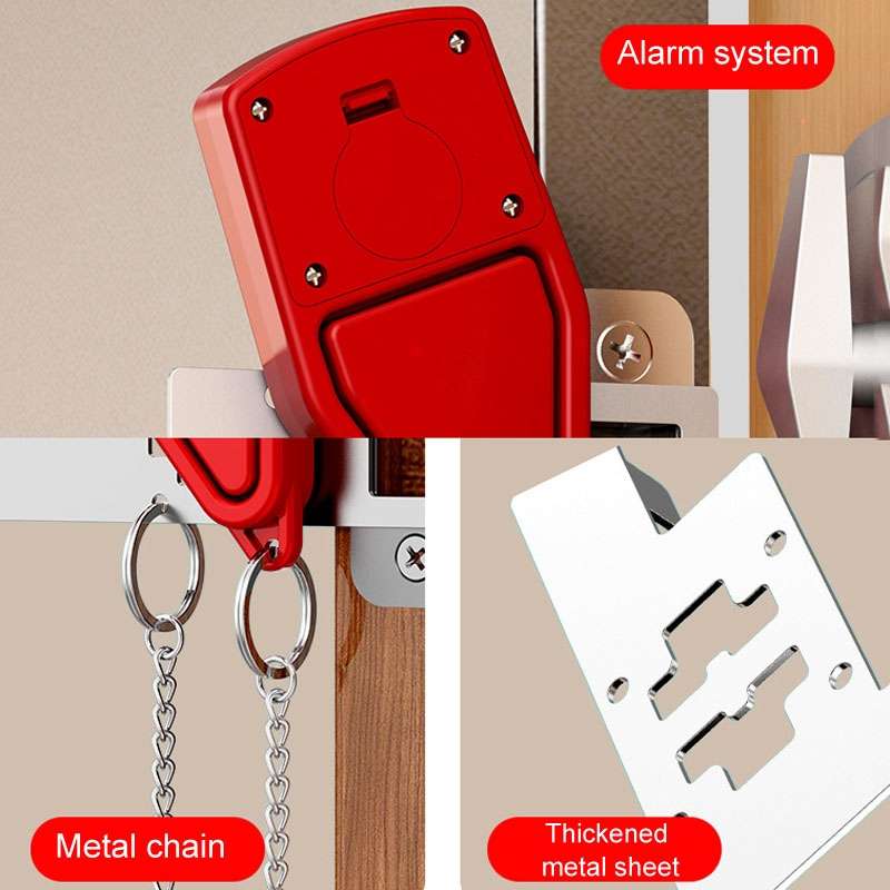 Door Stopper Home Burglary Girls Live Alone Security Lock Inside Opening Door Plug, Style: Without A