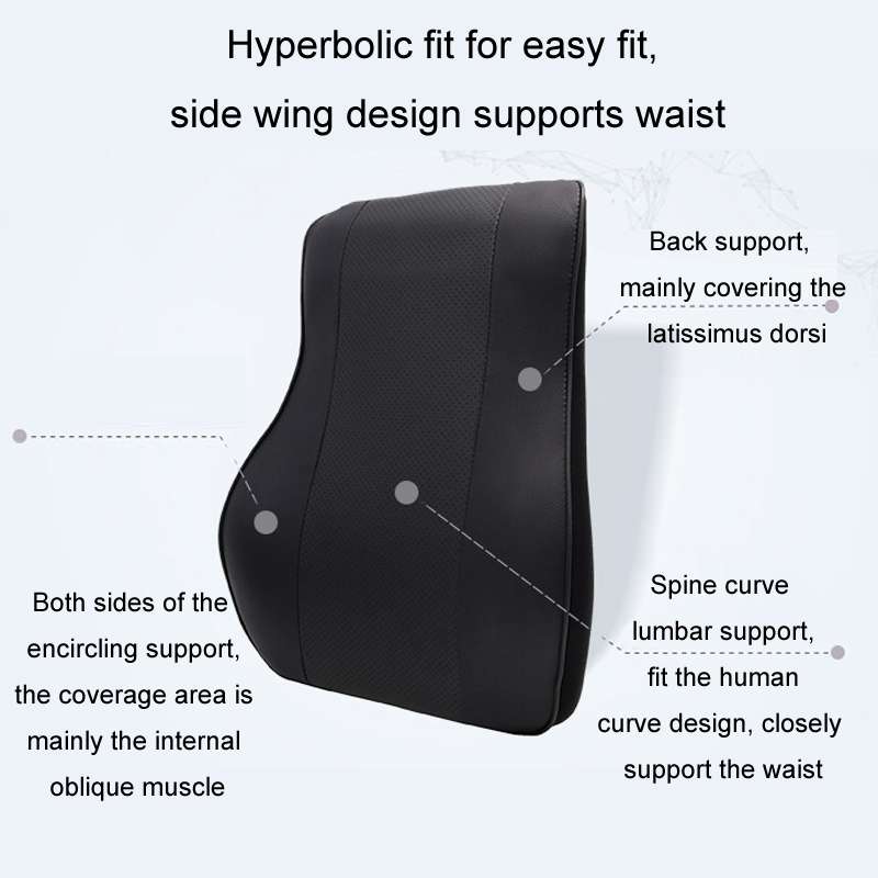 Leather Memory Foam All Season Car Seat Neck Support Cushion Headrest+Waist Pad(Brown)