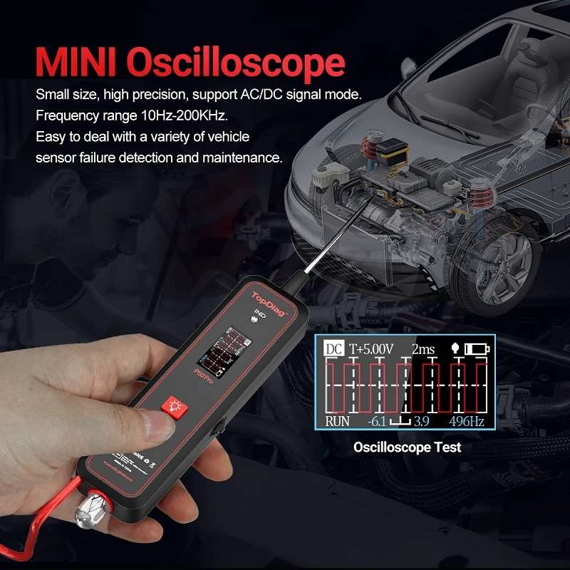 JDiag Mini Circuit Tester AC/DC Detection Multi-function Oscilloscope(P50 Pro)