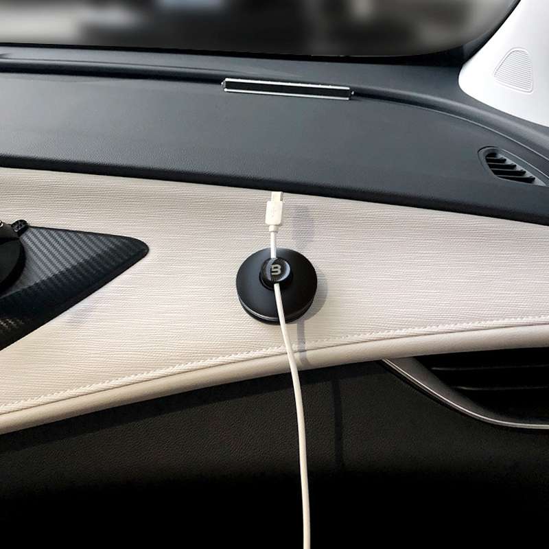 BEN.JACK Desktop Data Cable Storage Buckle Headphone Cable Holder(Black)