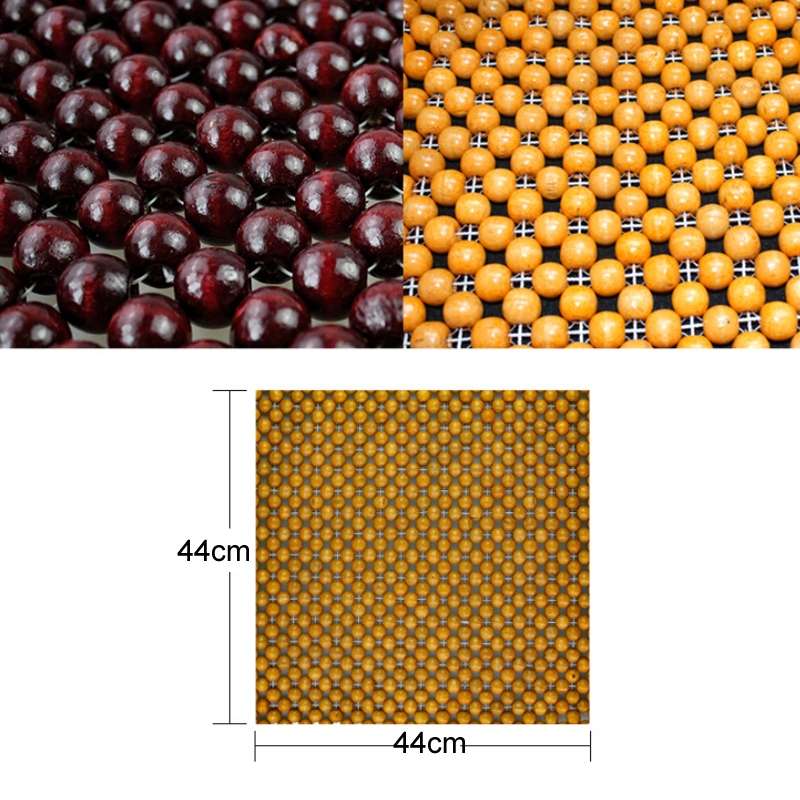 44x44cm Summer Car Pure Wood Beads Square Seat Cushion(Red)