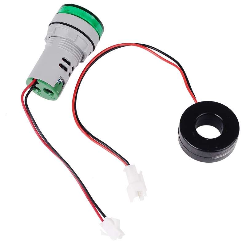 SINOTIMER ST16A Round 22mm LED Digital Signal Light 220V AC Ammeter 0-100A AC Current Indicator Ligh