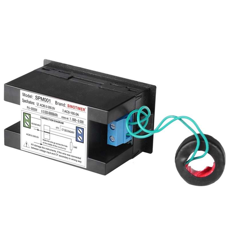 SINOTIMER SPM001 AC LED Digital Voltmeter Frequency Factors Meter Power Monitor, Specification: AC20