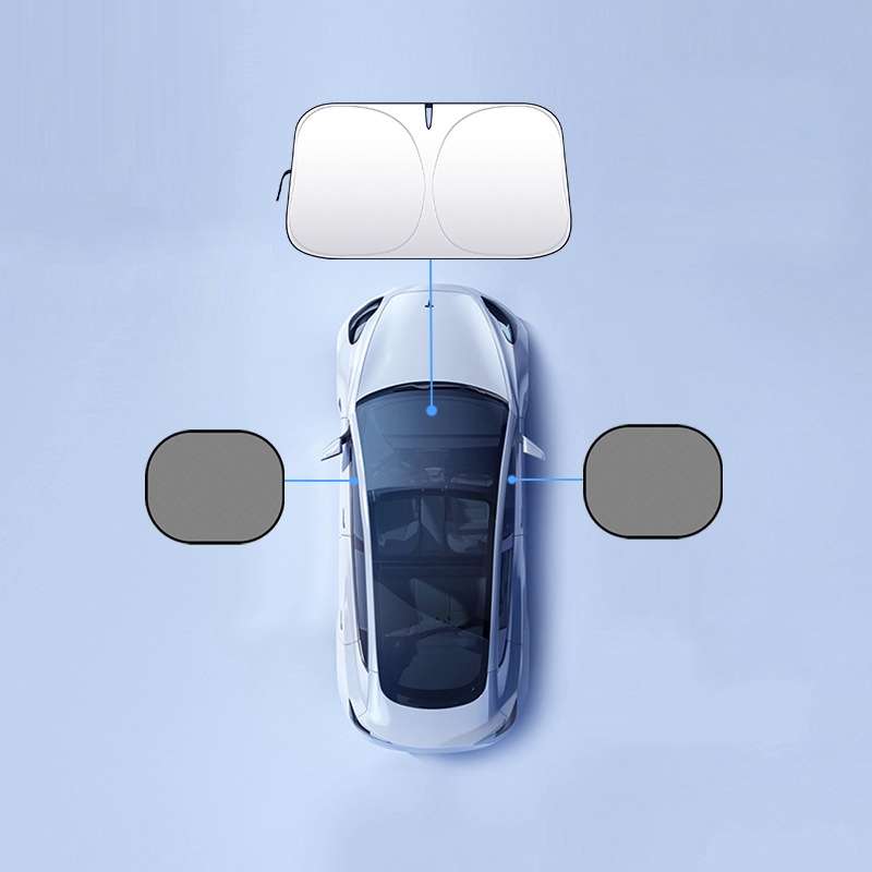 Car Front Windshield Heat Insulation Sun Protection Visor, Specification: Large Front Baffle + 2 Sid