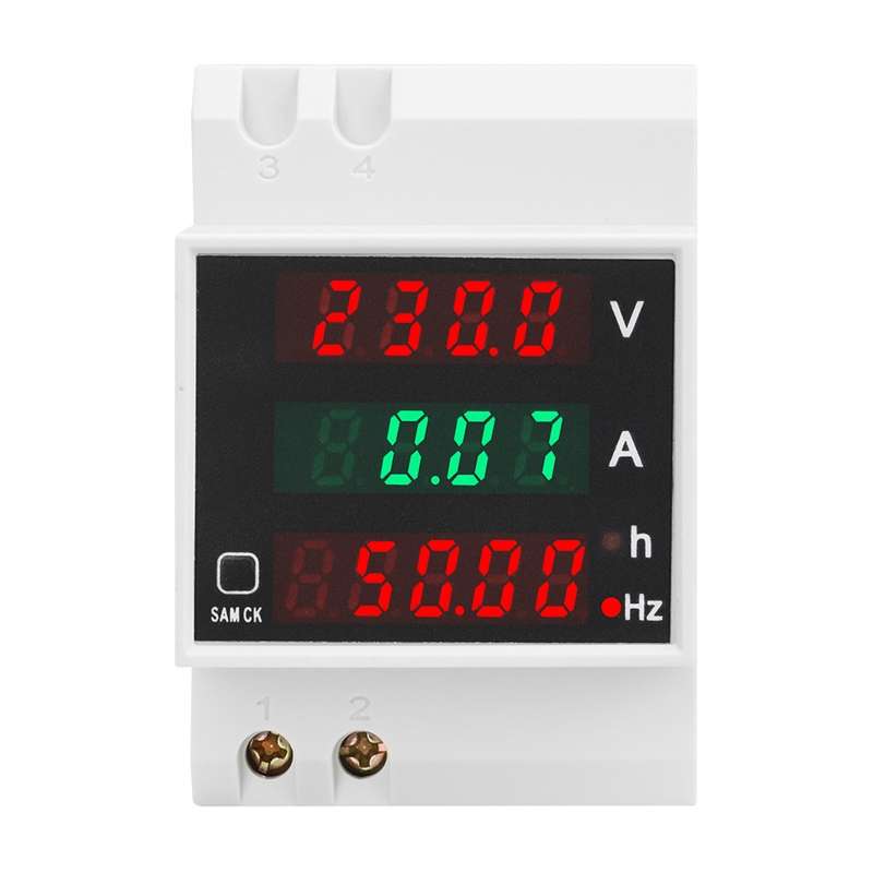 SINOTIMER SDM007 Din Rail AC Voltage Current Totalized Time Frequency Digital Display Meter