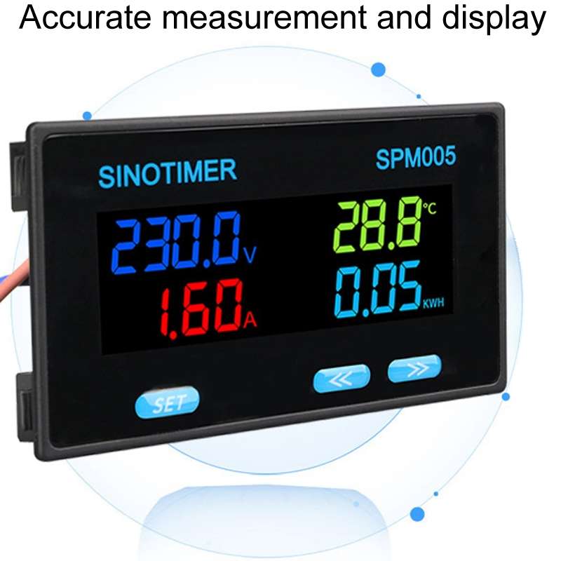SINOTIMER SPM005 AC Digital Display Voltage Current Power Electricity Multifunctional Monitoring Met