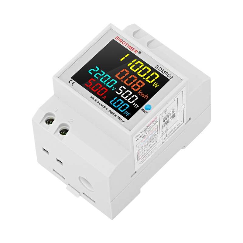 SINOTIMER SDM009 Din Rail Single-Phase Voltage Current Frequency Power Factor Electricity Multifunct