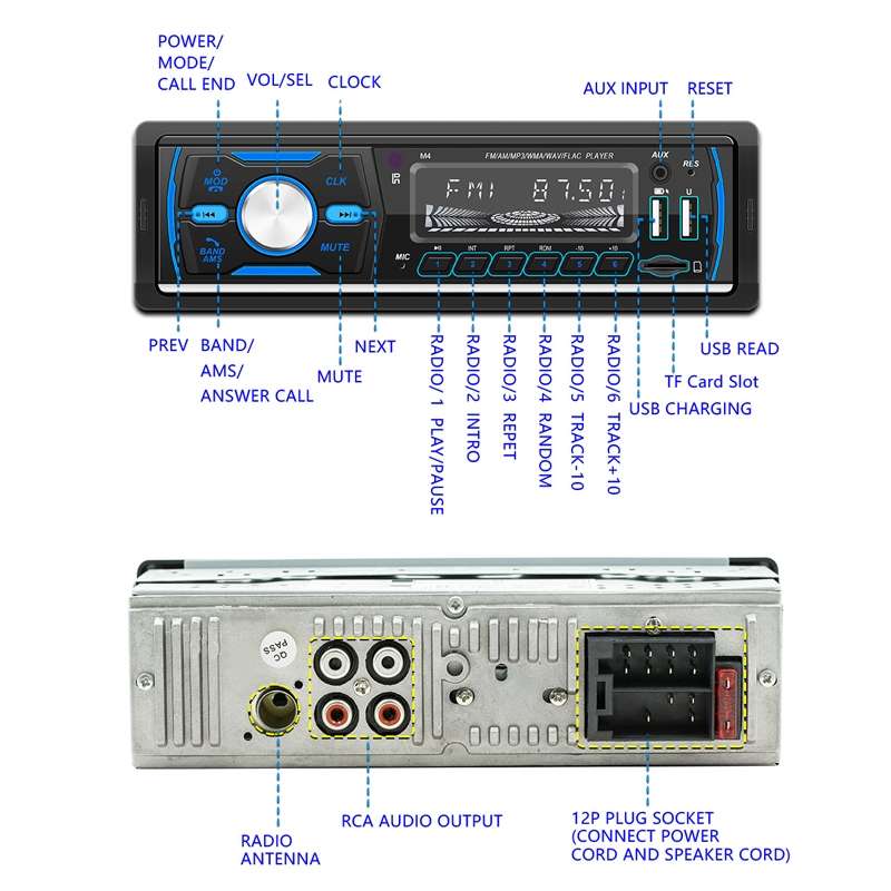 Dual USB Car DAB Digital U Disk Card Bluetooth Radio MP3 Player(SWM-M4)