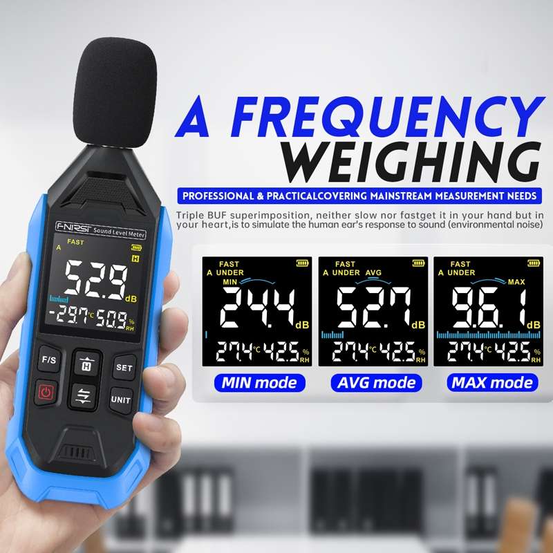 FNIRSI Noise Decibel Meter Home Volume Detector(Blue)