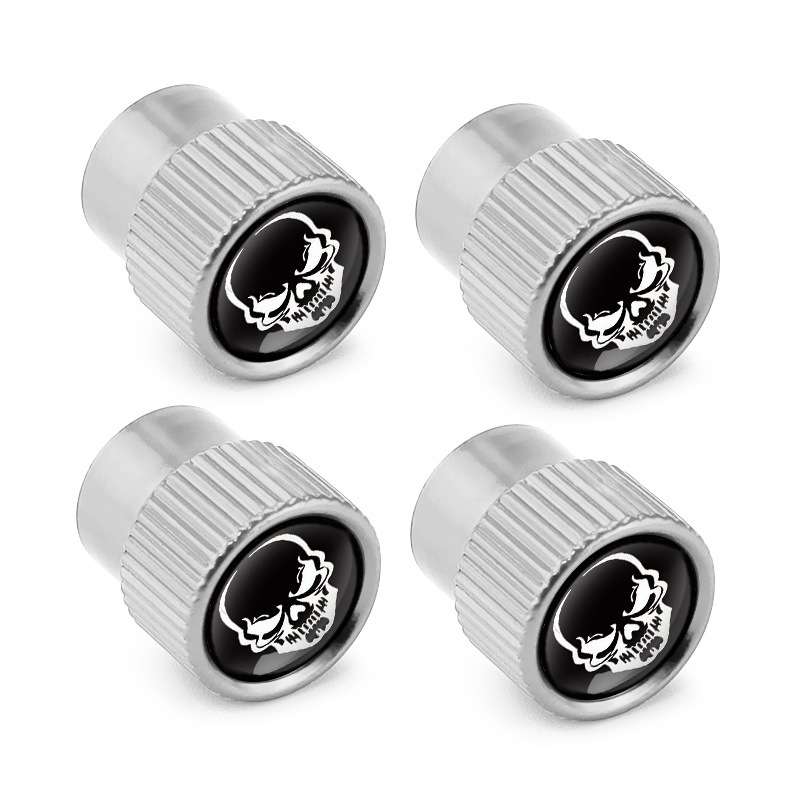 4pcs /Set Skeleton Car Tire Universal Aluminum Valve Cap(Silver)