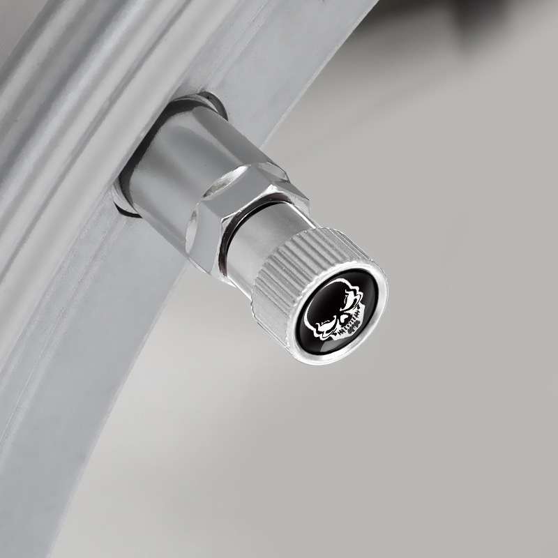 4pcs /Set Skeleton Car Tire Universal Aluminum Valve Cap(Silver)