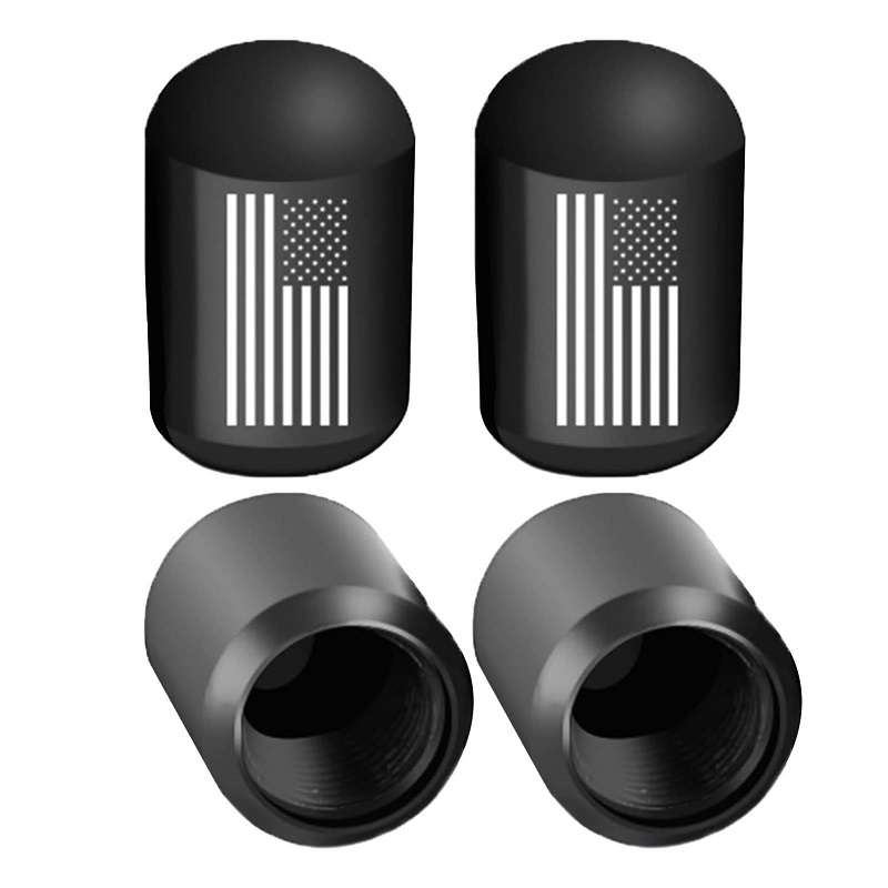 4pcs /Set Car Tire Capsule Aluminum Alloy Screw Dustproof Valves(Black)