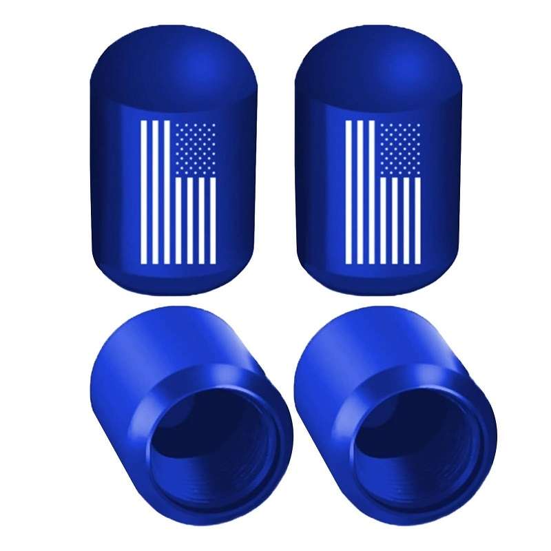 4pcs /Set Car Tire Capsule Aluminum Alloy Screw Dustproof Valves(Blue)