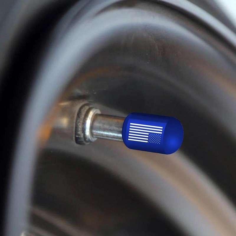 4pcs /Set Car Tire Capsule Aluminum Alloy Screw Dustproof Valves(Blue)