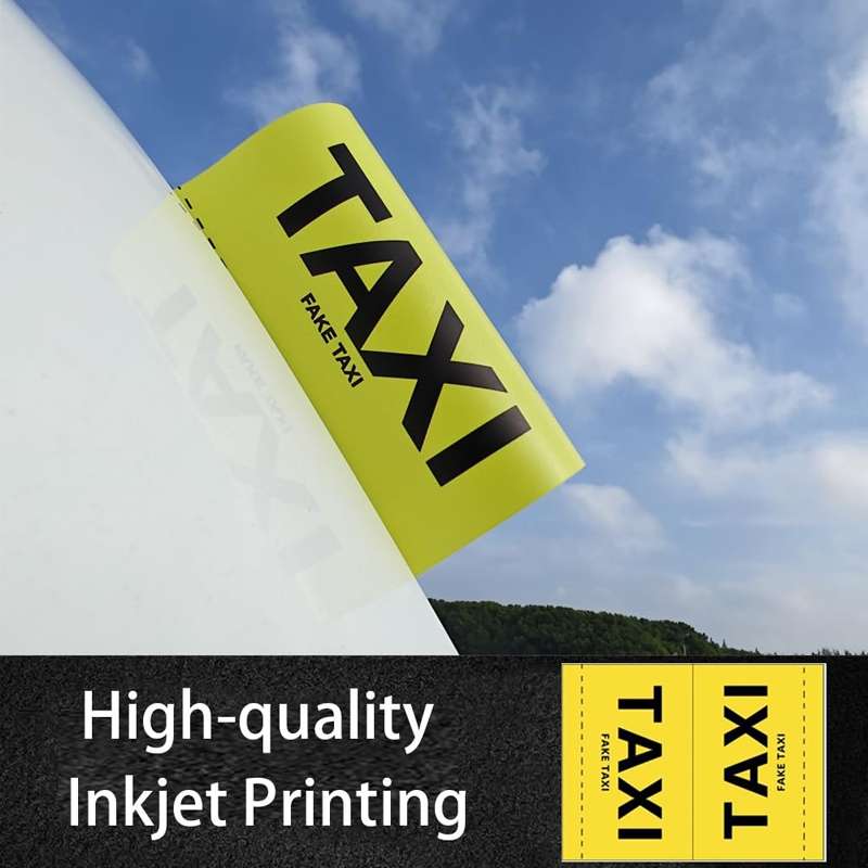 TAXI Washed Mark Label Car Personalized Decorative Stickers(Yellow Large)