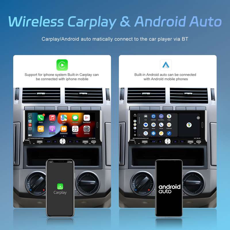Single Spindle 6.9 inch MP5 With Knob Player Carplay Function Car MP4 Backup Camera, Specification: