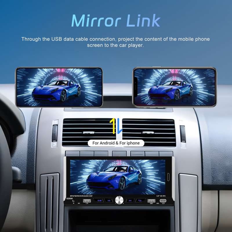 Single Spindle 6.9 inch MP5 With Knob Player Carplay Function Car MP4 Backup Camera, Specification: