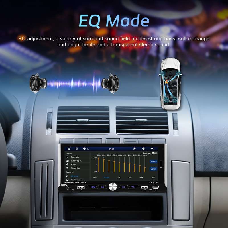 Single Spindle 6.9 inch MP5 With Knob Player Carplay Function Car MP4 Backup Camera, Specification: