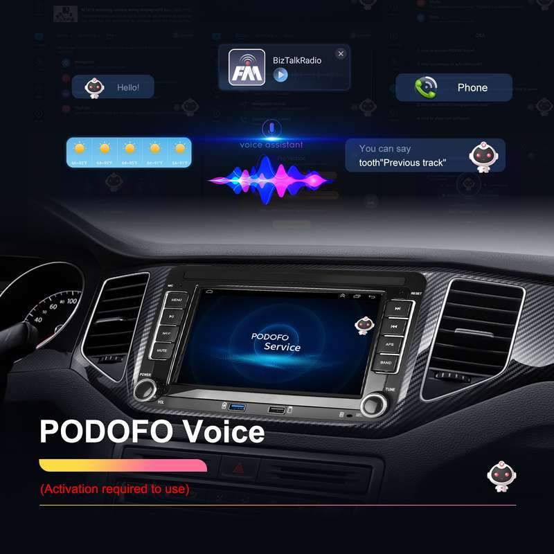 For Volkswagen/Skoda 2+64G Player Large Screen Carplay Android Navigation Reversing Camera Integrate